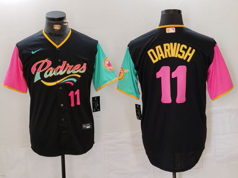 Men San Diego Padres #11 Darvish Black City Edition 2024 Nike MLB Jersey style 14